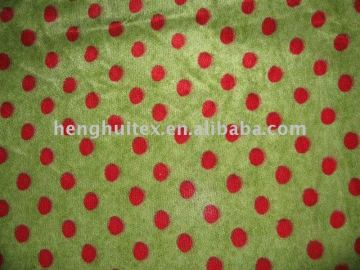 100% polyester Red Dots Fleece Fabric