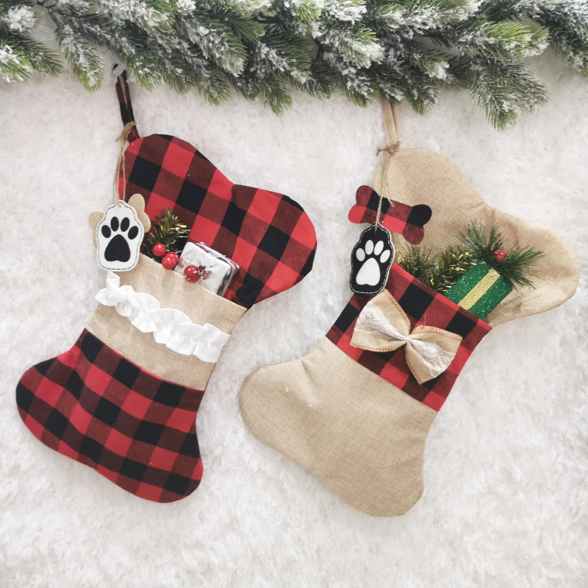 2021New Christmas pet socks Christmas decorations Christmas socks gift bag holiday supplies