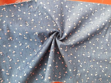 100%cotton printed denim fabric