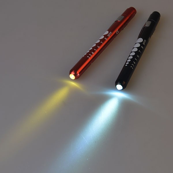 Aluminum Alloy Nurse Penlight with Pupil Gauge LED Medical Pen Lights for Nursing Doctors