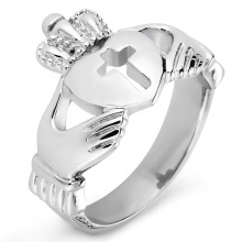 Yiwu Aceon Stainless Steel Claddagh Ring with Cut-out Cross