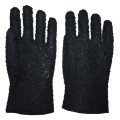 Guantes negros con forro de algodón granulado 27cm