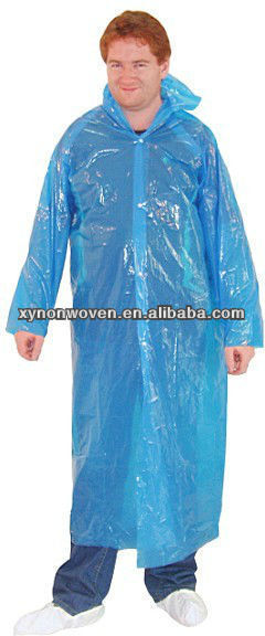 single use plastic PE rain coat