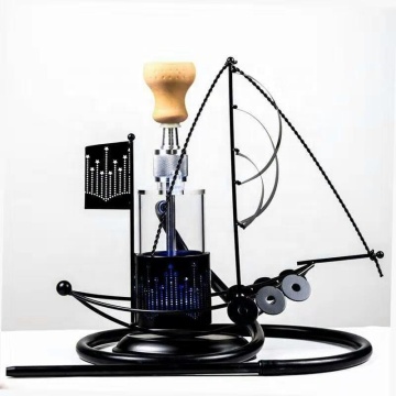 Wholesale acryl sheesa nargile boat shaped led light sisha hookah