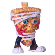Polymer Clay Cartoon Pizza Mummy Glass Smoking Item,Borosilicate Glass Bong,Glass Hookah,Glass Water Pipe With 10mm Glass Blow