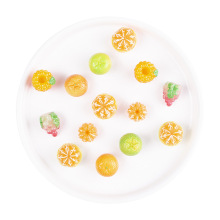 Resin lemon orange charm items bracelet and necklace