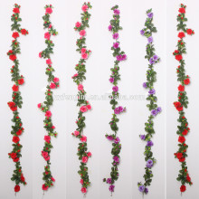 67inch cheap silk flower garland wholesale fake flower vine fabric artificial flower garland