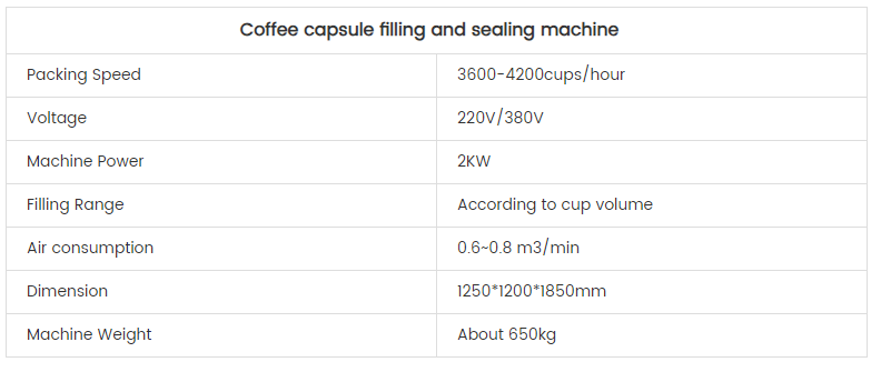 Máquina para encher e selar cápsulas de café Coffee capsule filling and sealing machine