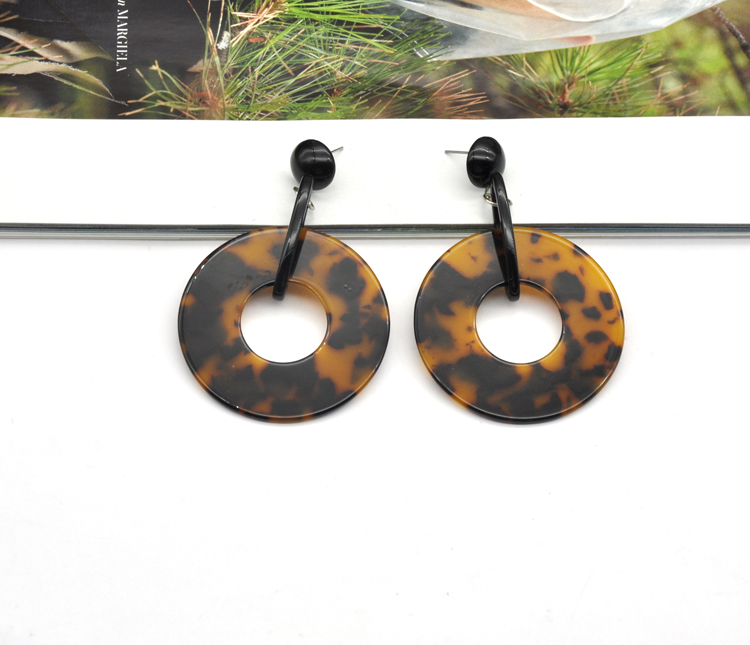 Custom leopard texture ear ring jewelry for women acrylic acetate tortoise shell earrings