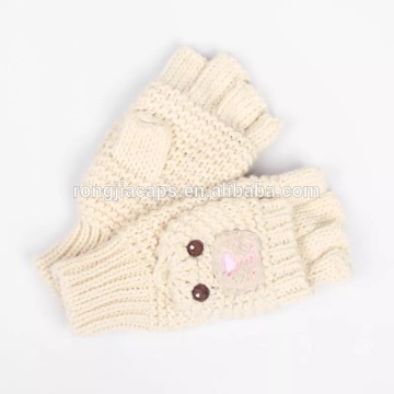 cute beige acrylic scarf hat gloves set