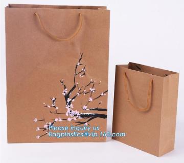 card material gift paper packing bag with Ribbon, Christmas brown kraft paper recycle gift bag, Promotion Design Gift Black Pape
