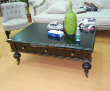 Antique French Caved Wood Center Table