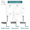 Divide rendah yang disesuaikan 50 50 wastafel mangkuk ganda