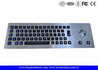Waterproof Kiosk Illuminated Metal Keyboard With Trackball