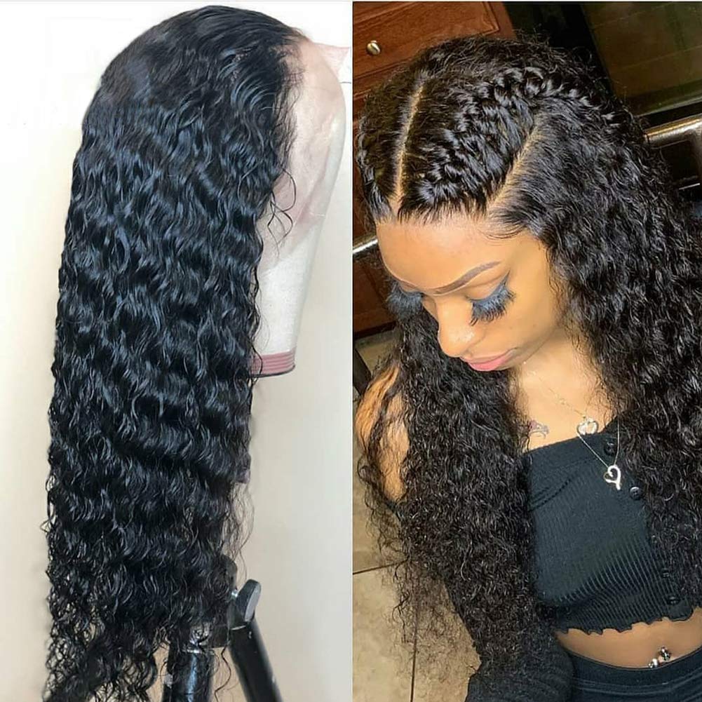 Curly Hair Lace Front Human Hair Wigs 150% Density Unprocessed Brazilian Virgin Remy Hair Deep Wave Lace Front Wigs Pre Plucked