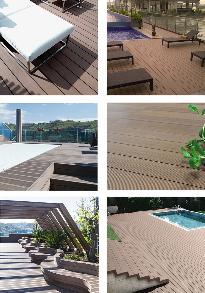 China New Technology Outdoor Floor Interlocking Composite Decking Board Deep Embossed Wood Grain Plastic Composite WPC Decking