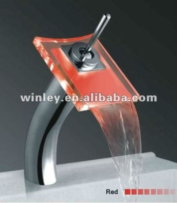 waterfall glass tap led tap