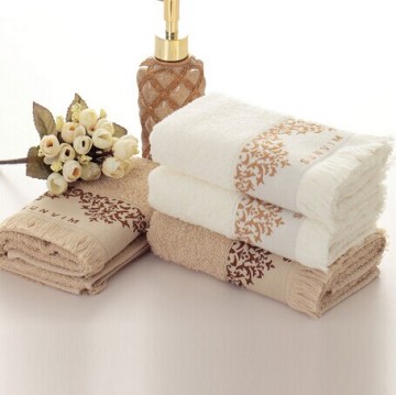 High Quality Satin Border Bath Towel with Tassels