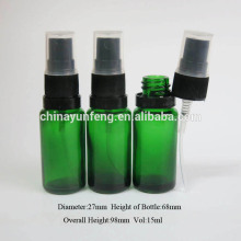 Hot sale green glass refill perfume empty bottles with tamper proof sprayer