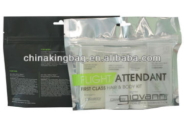 PET/AL foil standup zipper pouch for cosmetics