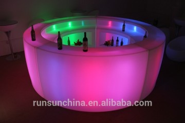Cool design light up led plastic bar counter, led round bar counter,under led round bar counter with lights