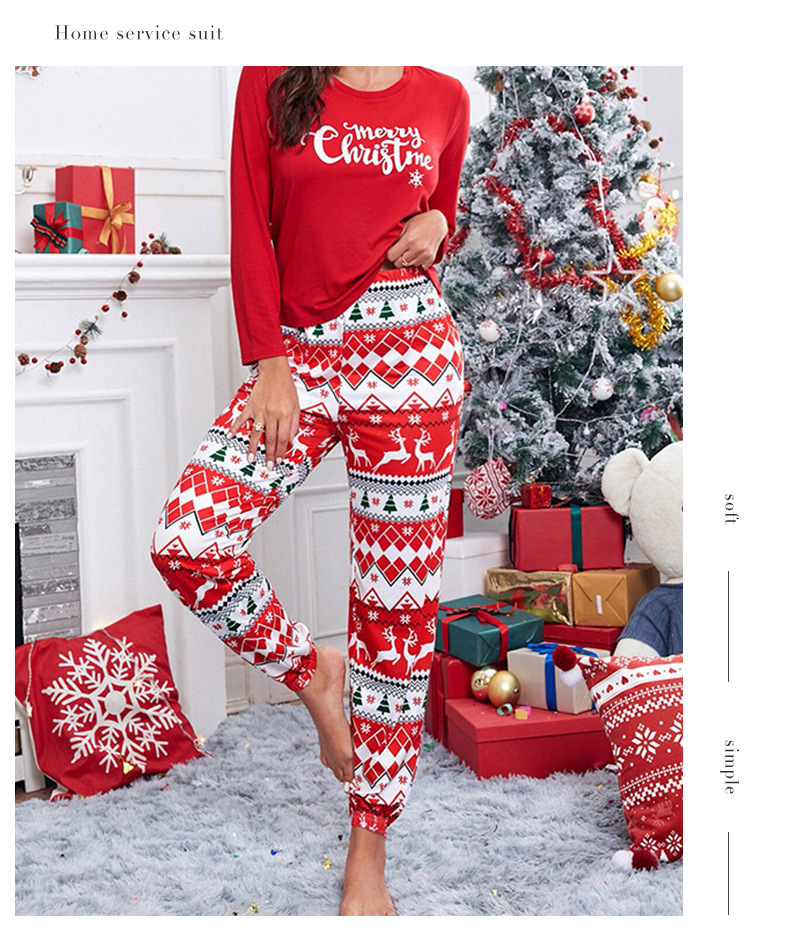 Зимний рождественский домашний комплект женской длинной пижамы Winter Christmas Homewear Women's Long Pajamas Set