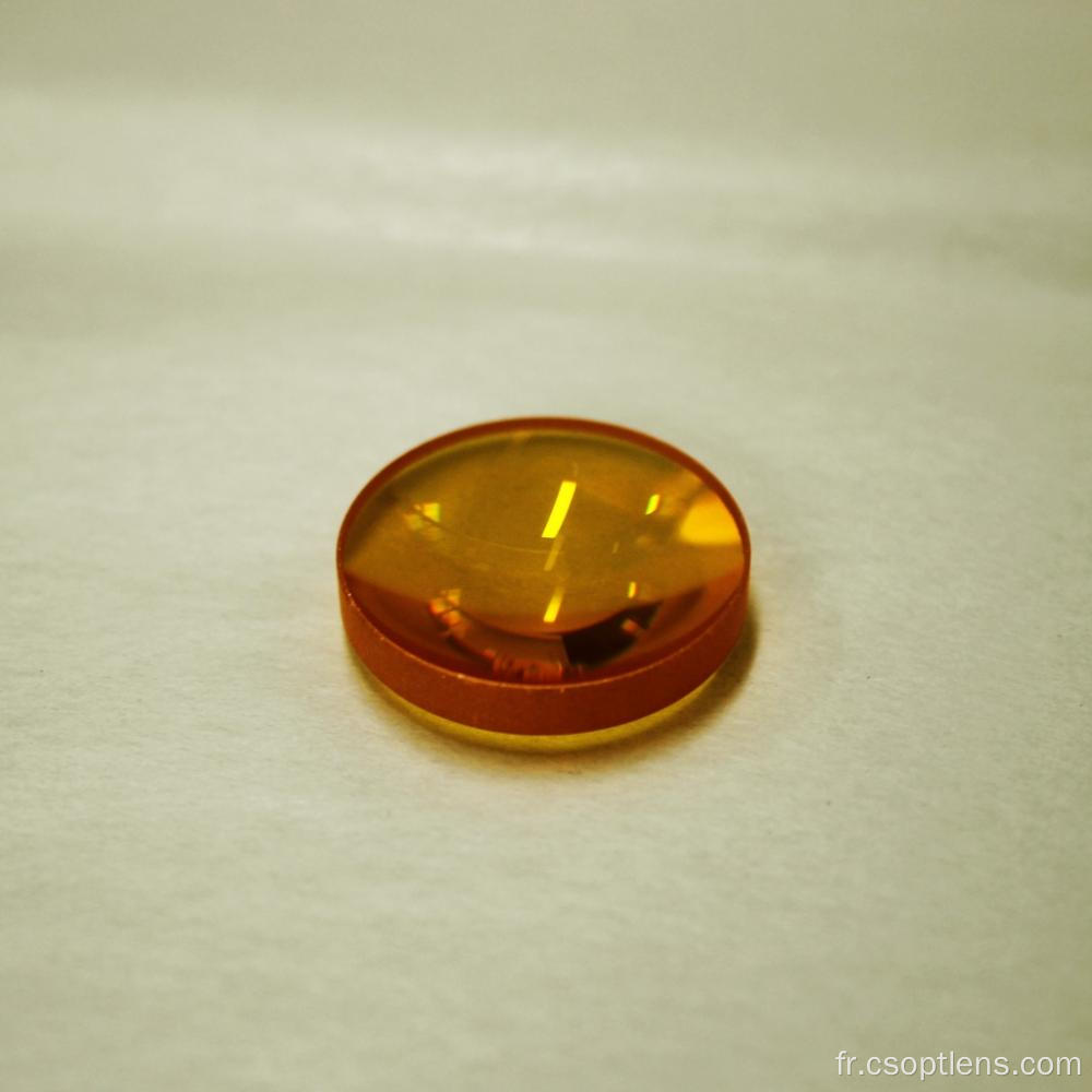 Lentille multispectrale en sulfure de zinc sans revêtement de 25 mm de diamètre