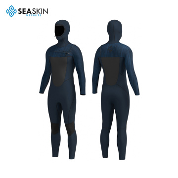 Seaskin 5/4mm kapüşonlu erkekler sörf wetsuit özel logo