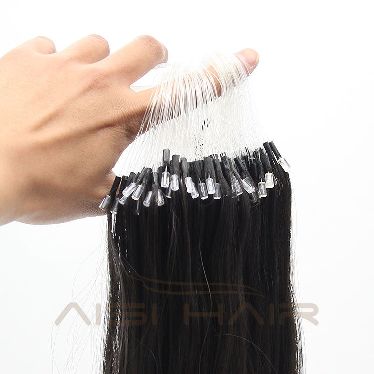 Aisi Hair Grade 8A Straight Micro Loop Indian Hair Nano Ring Links Human Hair Extensions