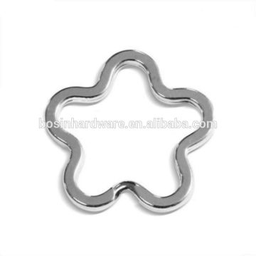 Hot Sale Metal Craft Flower Shaped Key Split Ring