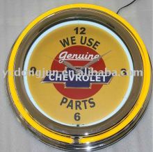 double rings neon clock