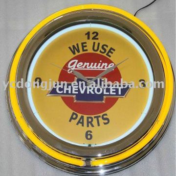 double rings neon clock