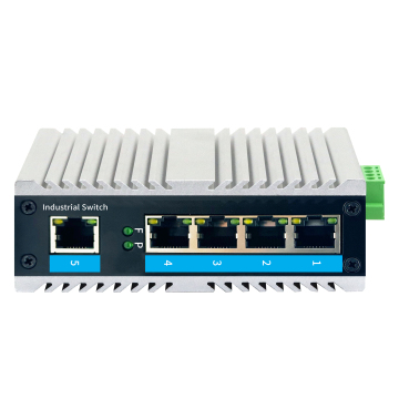 Stackable Industrial Network Switch: 5-Port 10/100Mbps with SNMP, QoS, and LACP