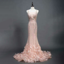 fabulous backless floor length floral rhinestone evening dresses 2017