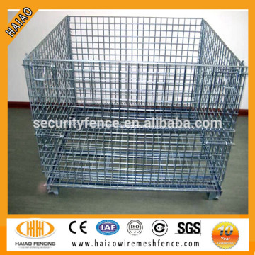 Collapsible metal wire mesh stacking container