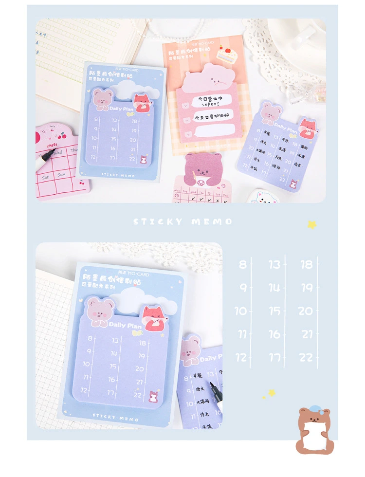 Cartoon Self-Adhesive Memo Pad for Office Use