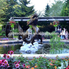Garden Decorative bronze dragon water fountain