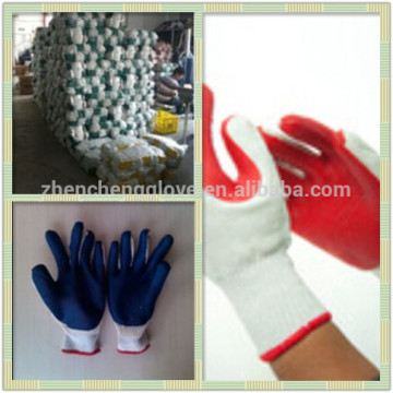 Blue rubber coated gloves, Laminated latex cotton gloves