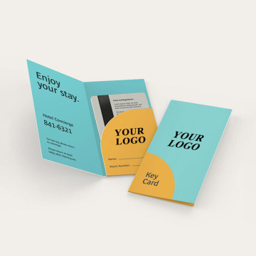 Custom Printed Thick Paper Card Holders for Hotel Key Cards