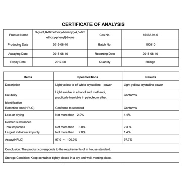 CAS 15462-91-6, Intermedio de Tofisopam 3- [2- (3,4-dimetoxibenzoil) -4,5-dimetoxifenil] pentan-2-ona