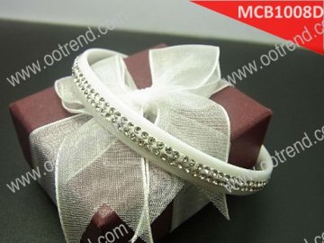 Full circle Czech crystal inlaid ceramic bangle ,ceramic jewelry with crystal element