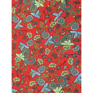 Paisley Design Polyester Bubble Crepe Printing Fabric