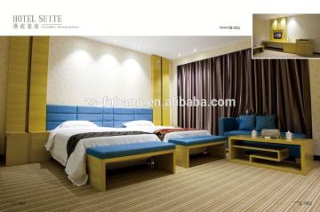 High class wooden hotel bed room furniture