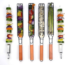 BBQ Accessories Barbecue Non Stick Kabob Grilling Baskets for hot dog