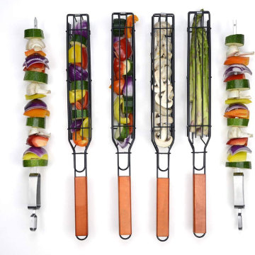 BBQ Accessories Barbecue Non Stick Kabob Grilling Baskets for hot dog