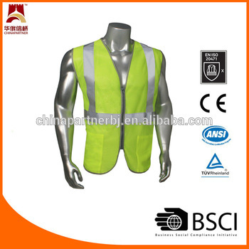 Zipper mesh safety vests reflective