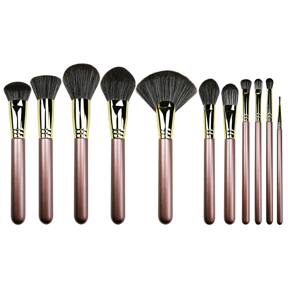 11pc Luxury Copper Makeup Brush Set