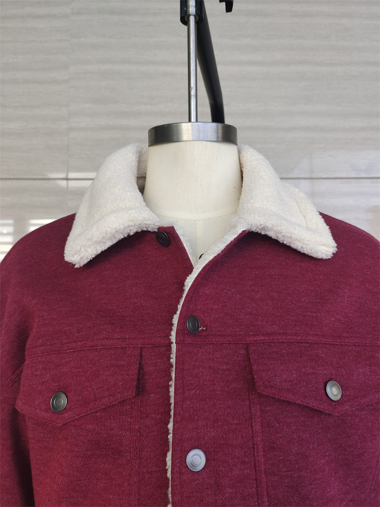 Giacca per outwear a doppia pile Sherpa maschile con tasca