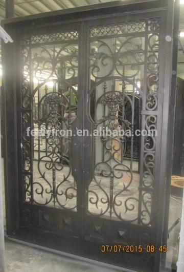 residential entrance wrought iron safety double doors design