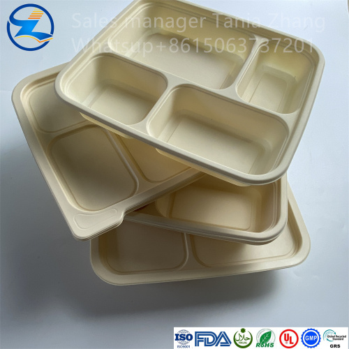 100% बायोडिग्रेडेबल थर्माप्लास्टिक उच्च गुणवत्ता वाले पीएलए लंच बॉक्स